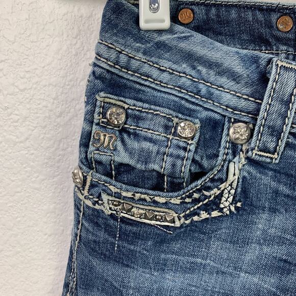 Miss Me Bling Embellished Festival Boot Cut Jeans 26 x 33 JE5836B7L - Picture 3 of 12